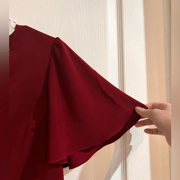 FINAL PRICE Charles Henry flutter sleeve drop waist dress - Picture 4 of 7